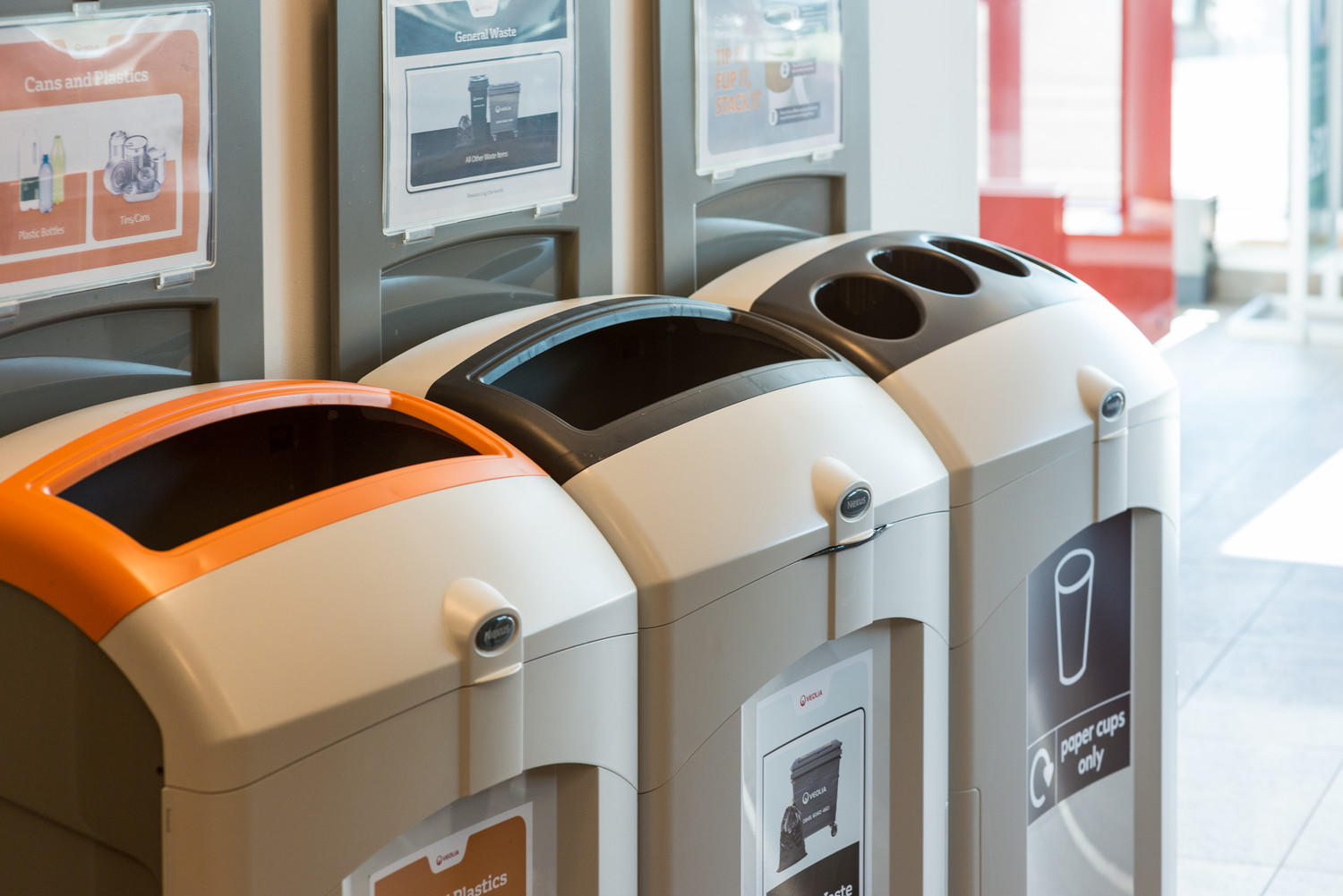 Coffee cup bins